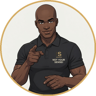 Not Your Sensei animated character (podcast host)